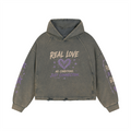 Zephyr's Real Love Washed Frayed-Hem Hoodie