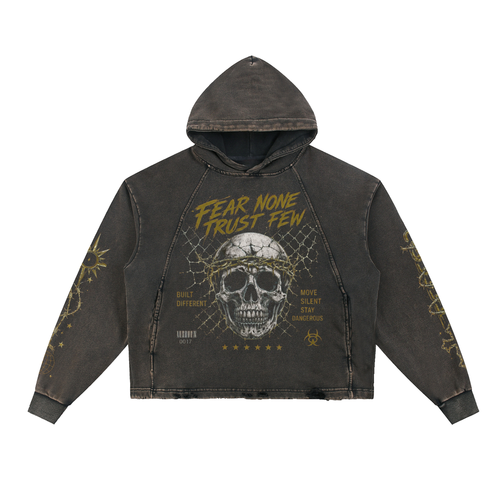 Zephryrs Loyalty Washed Frayed-Hem Hoodie