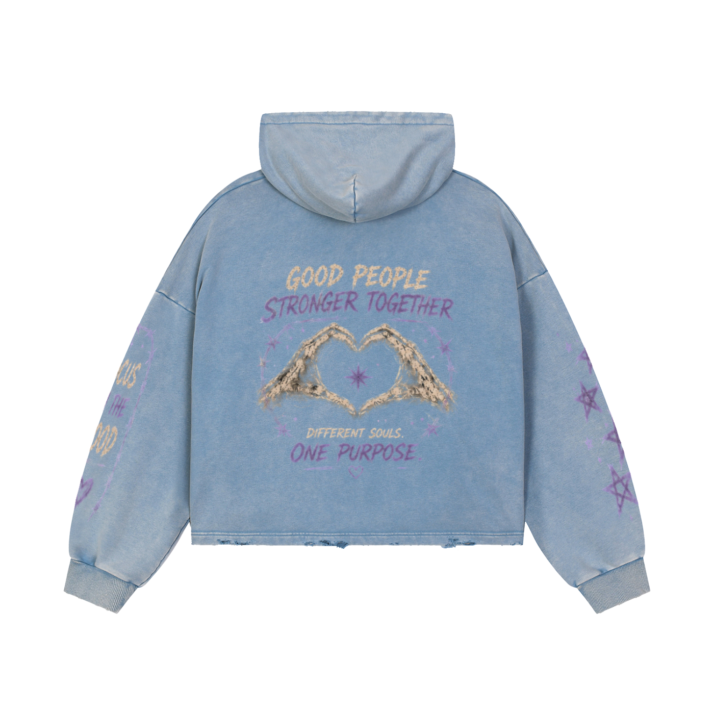 Zephyr's Real Love Washed Frayed-Hem Hoodie