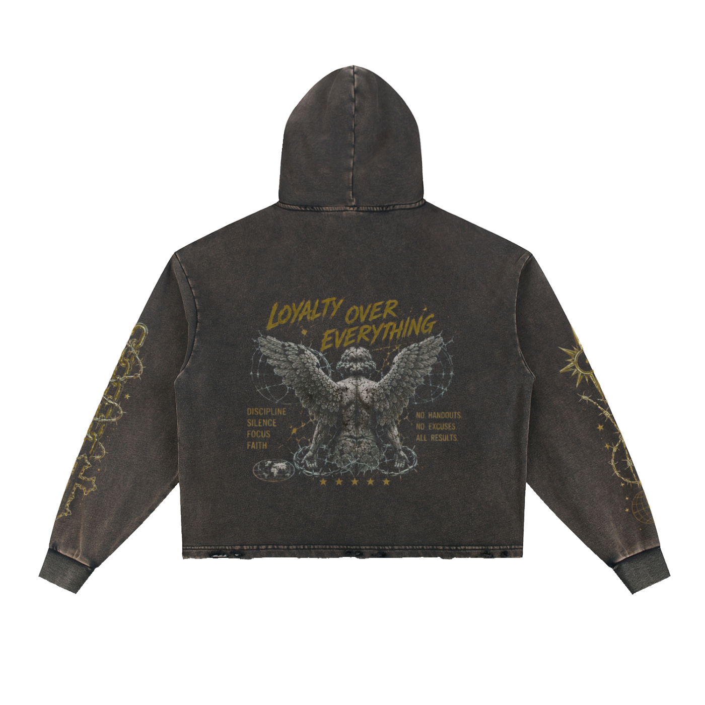 Zephryrs Loyalty Washed Frayed-Hem Hoodie